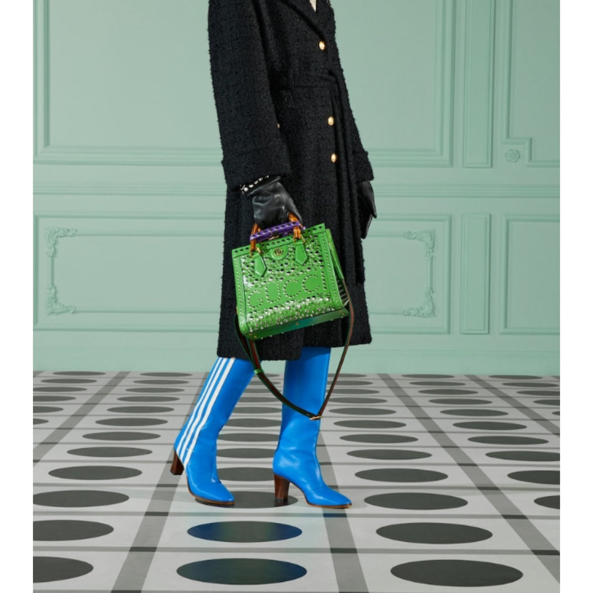 LIMITED EDITION GUCCI 2023 SPECIAL PROJECT GREEN SPIKED BAMBOO - NWT MSRP 9890