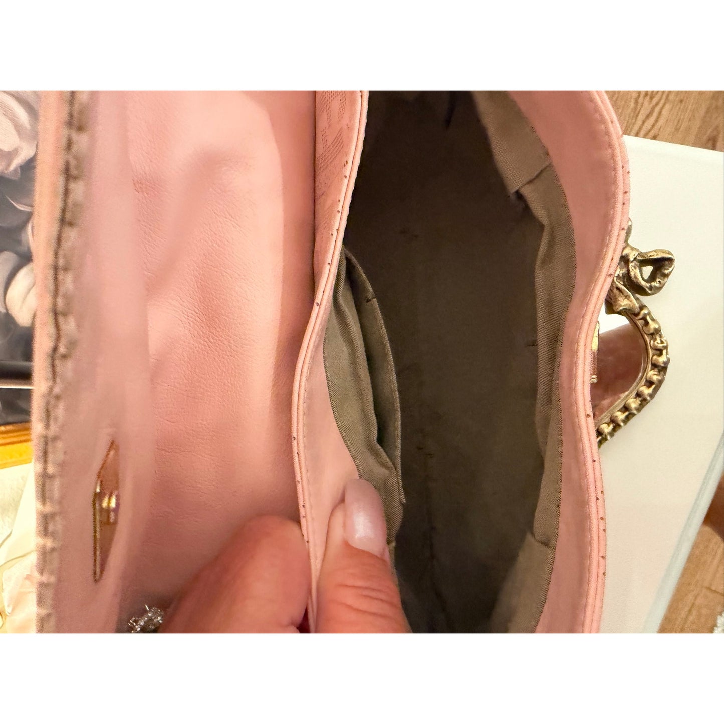 Fendi Leather Pink Peforated Chefs Bag - Pristine