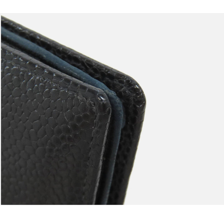 CHANEL Card Case COCO Mark Grained Calfskin Skin PRISTINE