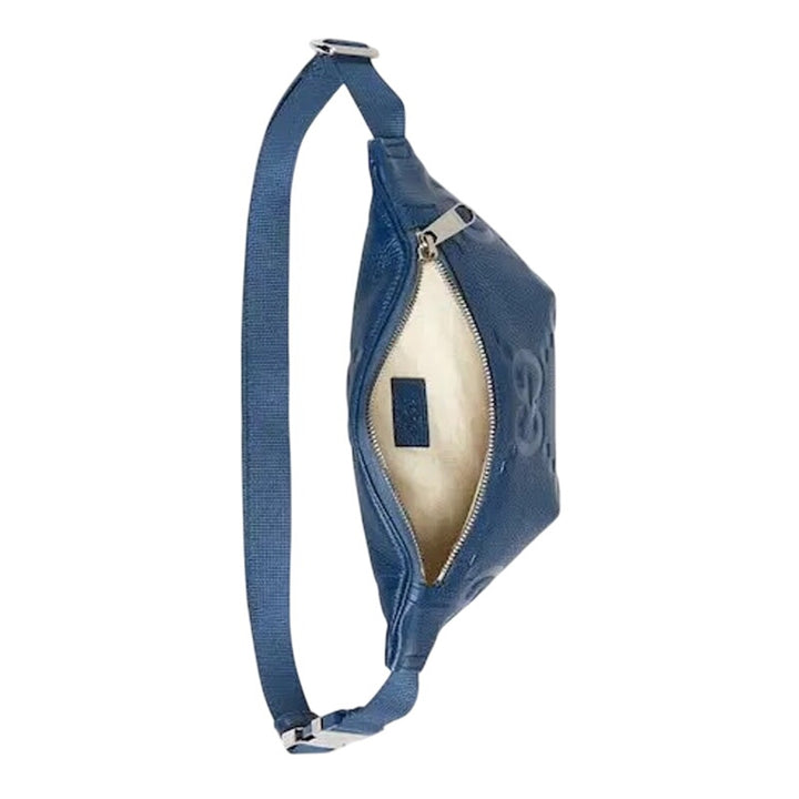 Gucci Jumbo Gg Small Belt Bag Gg Leather - Blue Leather
