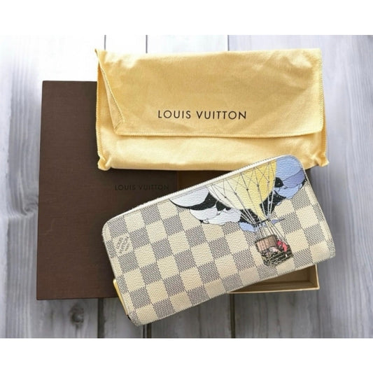 Louis Vuitton Limited Edition Damier Azure Illustre Hot Air Balloon Wallet EUC