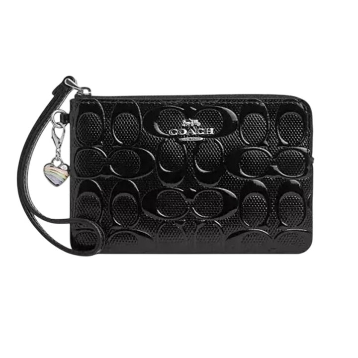 Coach Corner Zip Wristlet
In Signature Leather With Heart Charm