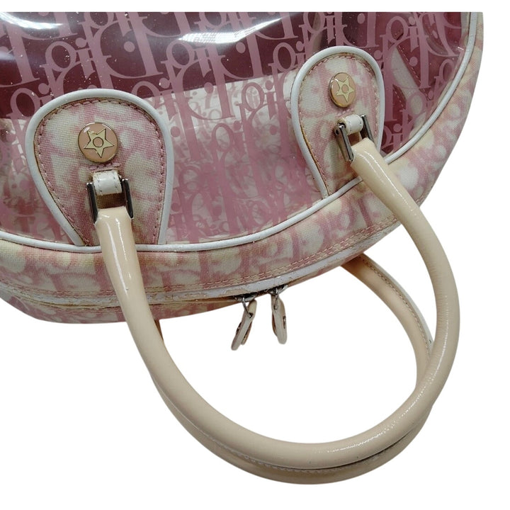 Christian Dior Diorissimo Trotter Pink Vinyl Bowling Bag