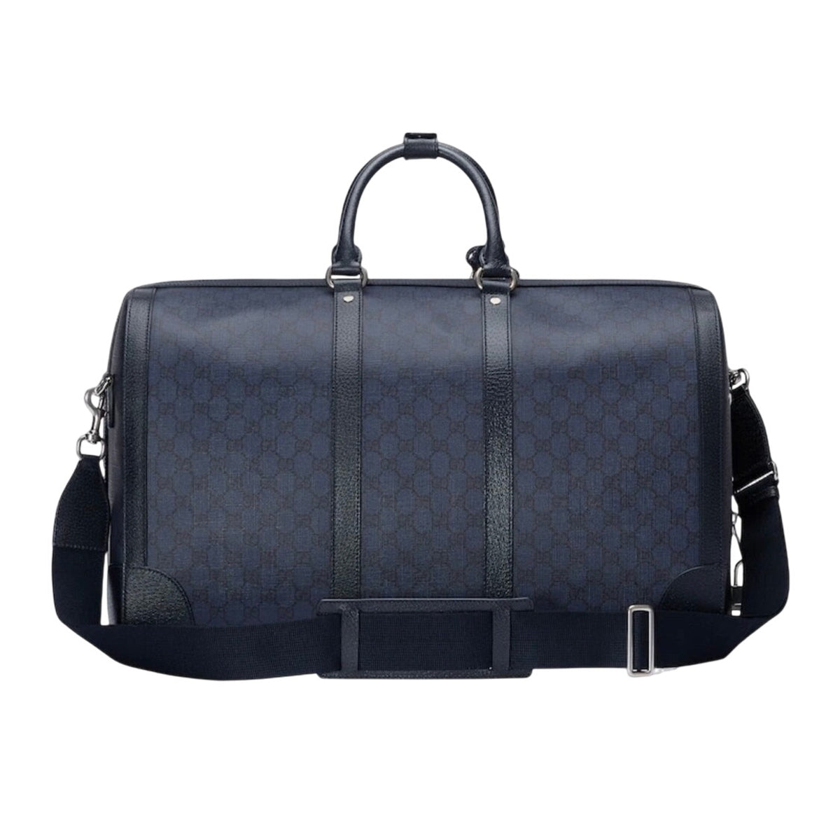 GUCCI Ophidia Large $2980 Blue/Black GG Duffle Bag New And Authentic