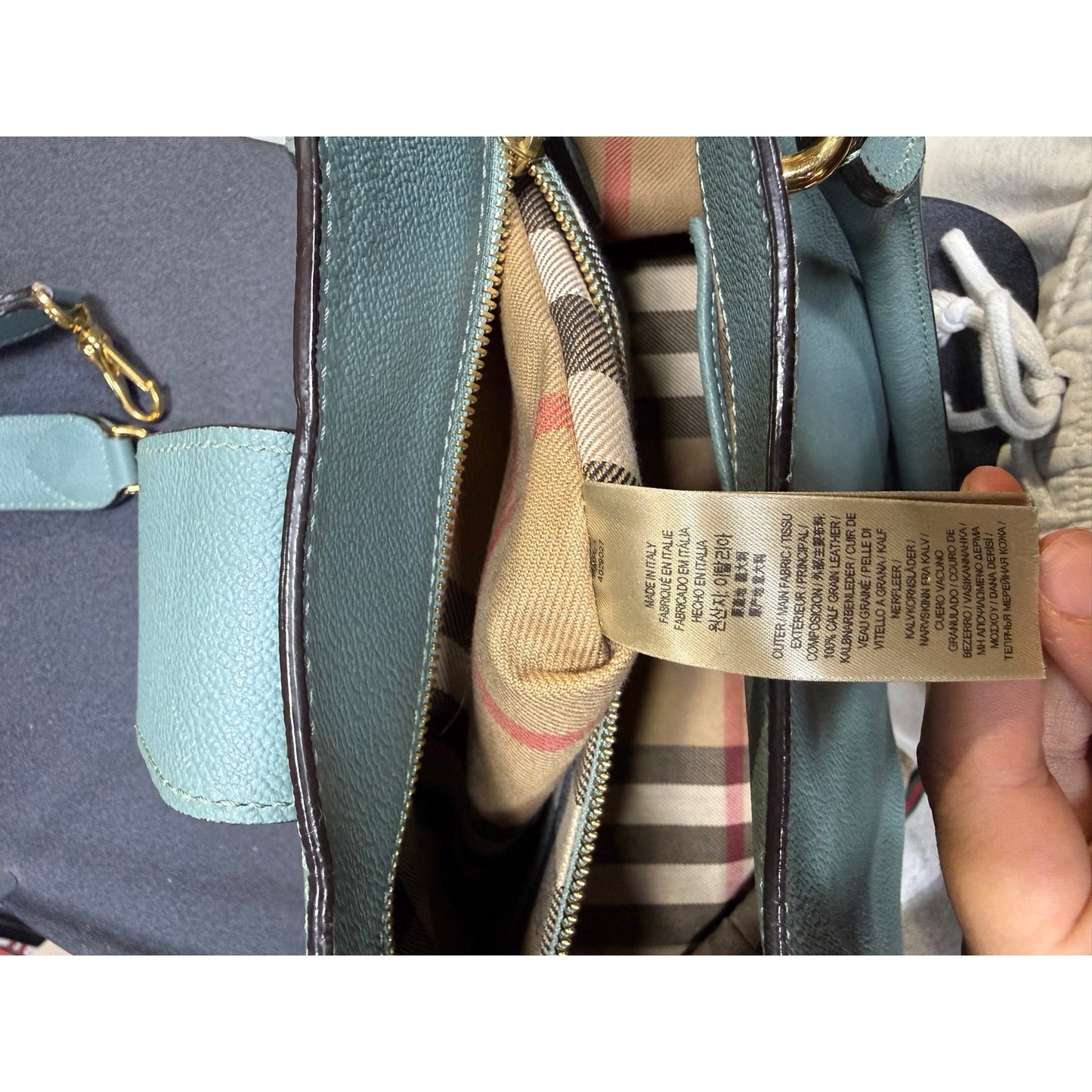 Burberry Buckle Bag in Blue/Green