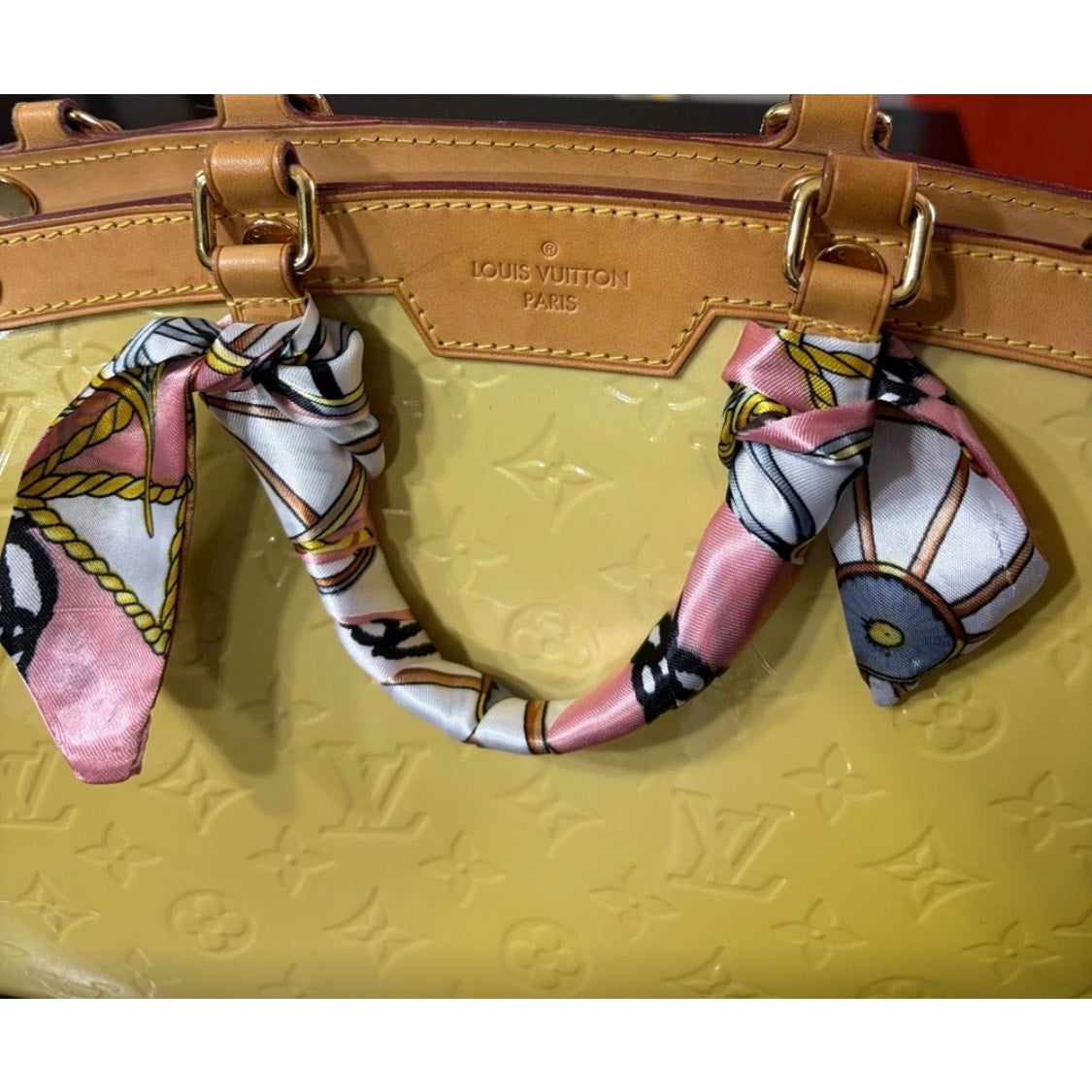 Louis Vuitton Yellow Vernis Brea EUC