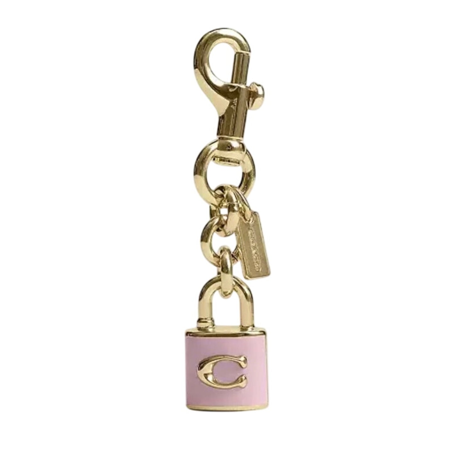 Coach Pink & Gold Lock Bag Charm