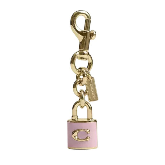 Coach Pink & Gold Lock Bag Charm