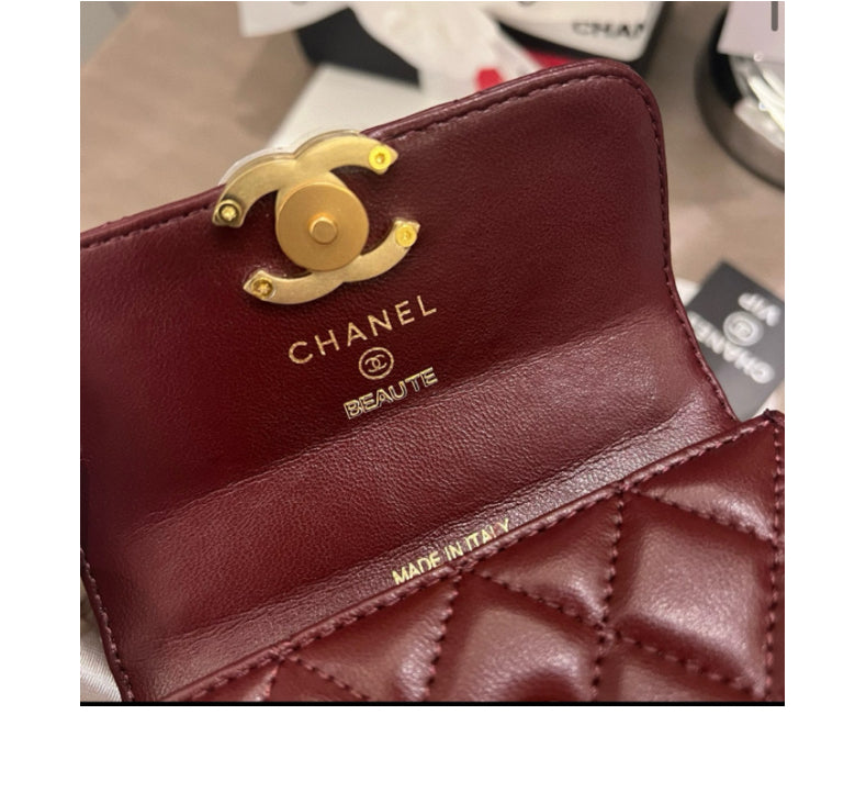 Chanel Beaute Quilted wine crossbody VIP