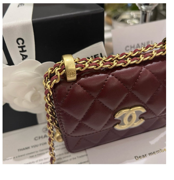 Chanel Beaute Quilted wine crossbody VIP