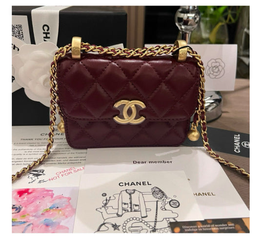 Chanel Beaute Quilted wine crossbody VIP