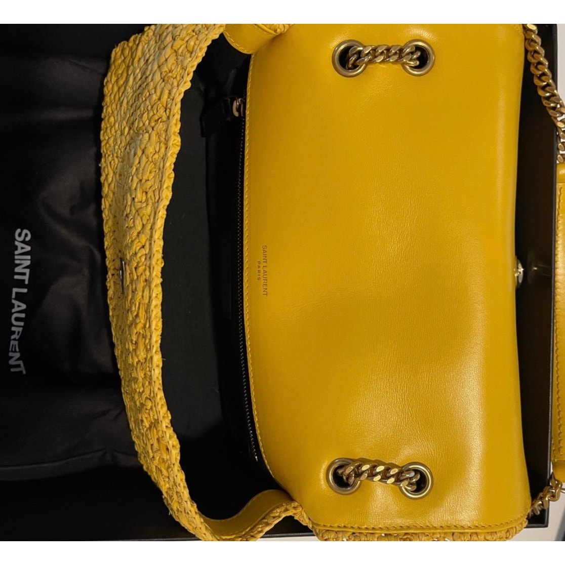 Yves Saint Laurent Yellow Raffia Medium Niki Bag NEW SOLD OUT STYLE NWB
