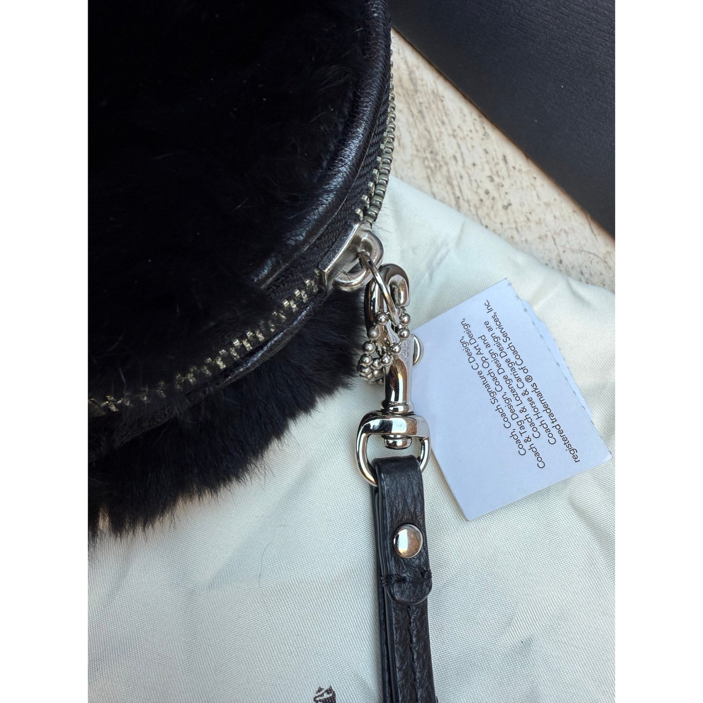 COACH MADISON RABBIT FUR WRISTLET NWT