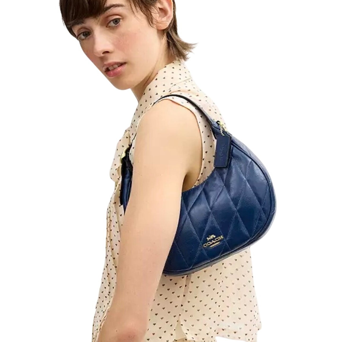 Coach Quilted Leather Emily Deep Blue