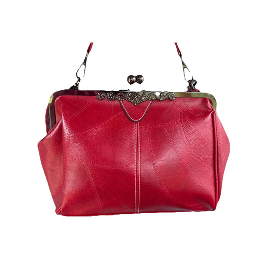 Vintage Inspired Pink Leather KISSLOCK bag NWOT