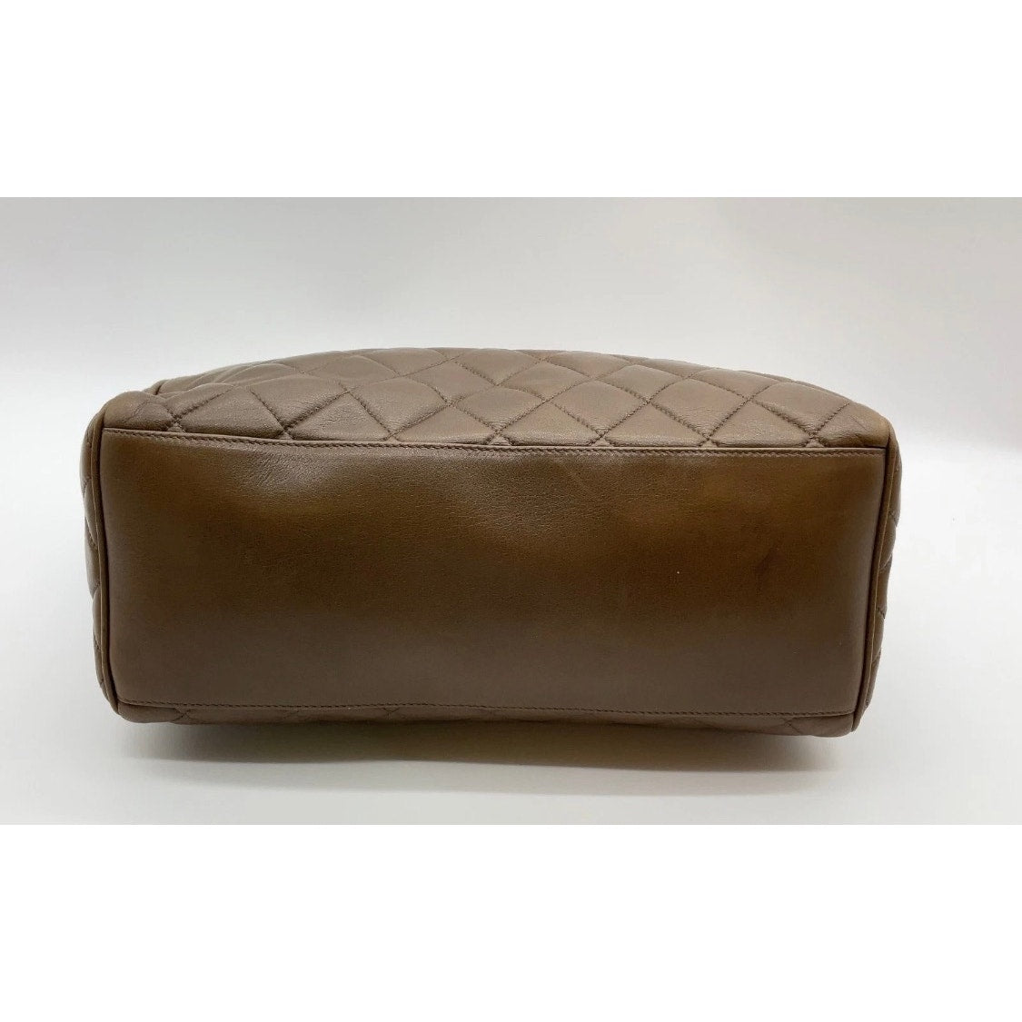 Chanel Vintage Lambskin 1980’s Matelasse Brown Handbag