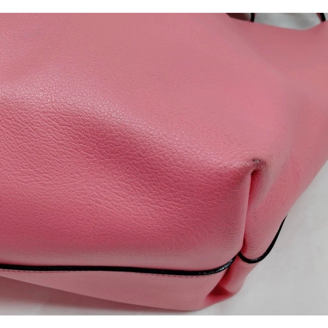 St. Laurent Paris North South Calf Skin Leather Tote Pink EUC