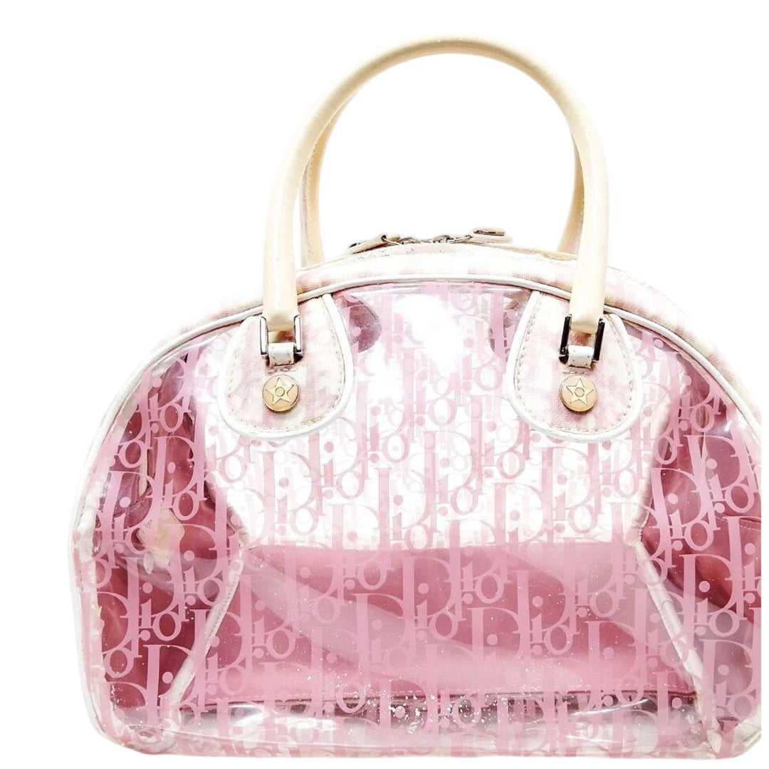 Christian Dior Diorissimo Trotter Pink Vinyl Bowling Bag