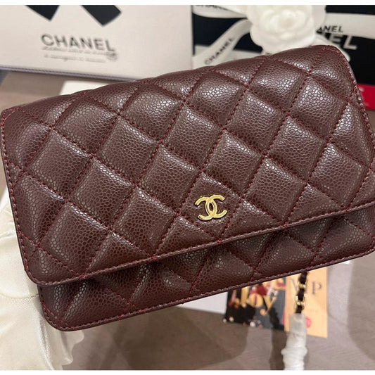 Chanel Beauty WOC, Bordeaux with Gold Hardware