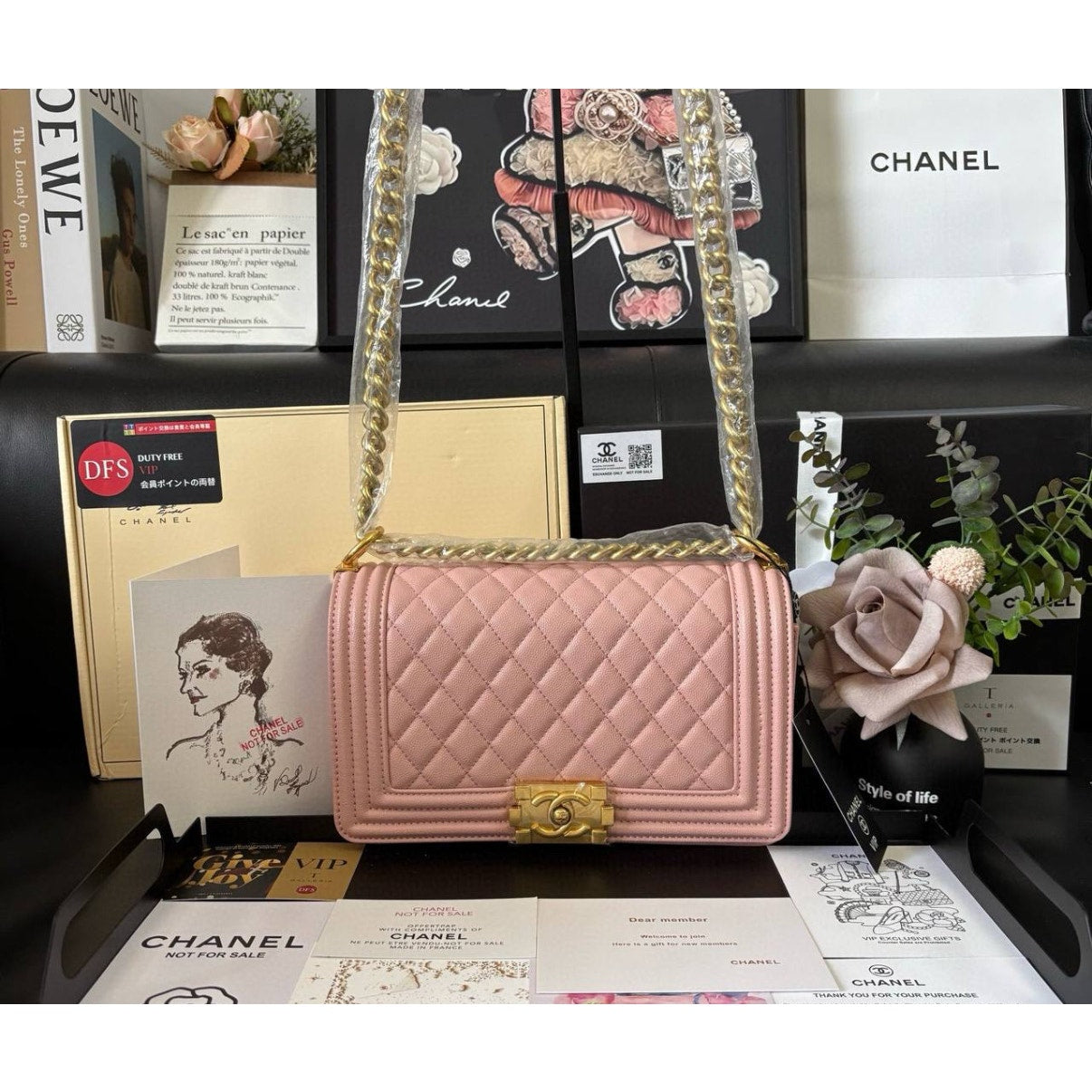 Chanel Beaute NEW Makeup Boy Pink Gold Hardware 9.75 x 6.00 x 2.5