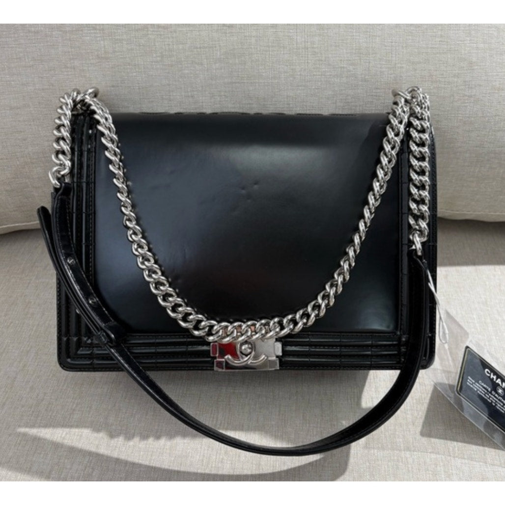 twowildones22 Chanel Patent Leather Raverso Xtra Large Boy Bag Pristine