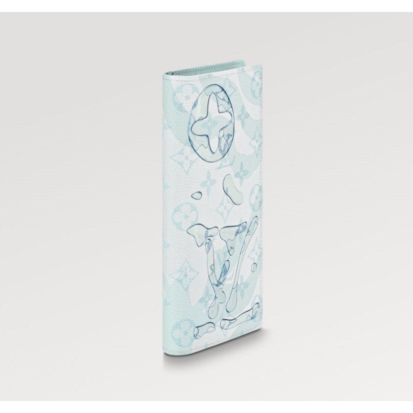 Louis Vuitton Brazza Wallet M82306 blue long wallet Aqua Garden water