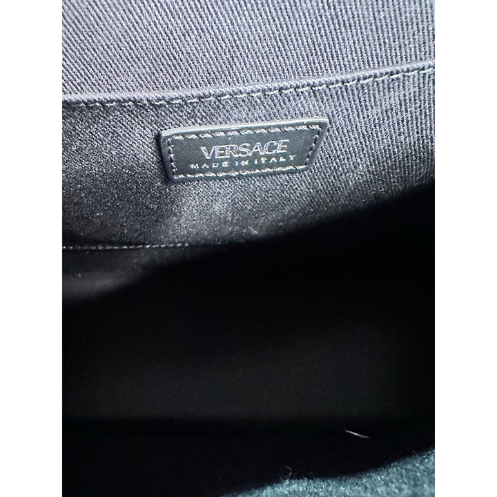 Versace Medusa calf leather eyelet shoulder bag