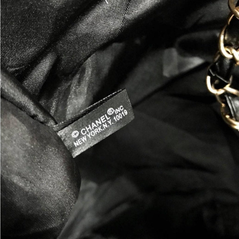 Chanel Beauty Black with Metal Chain Canvas with Double CC with vegan leather Precision