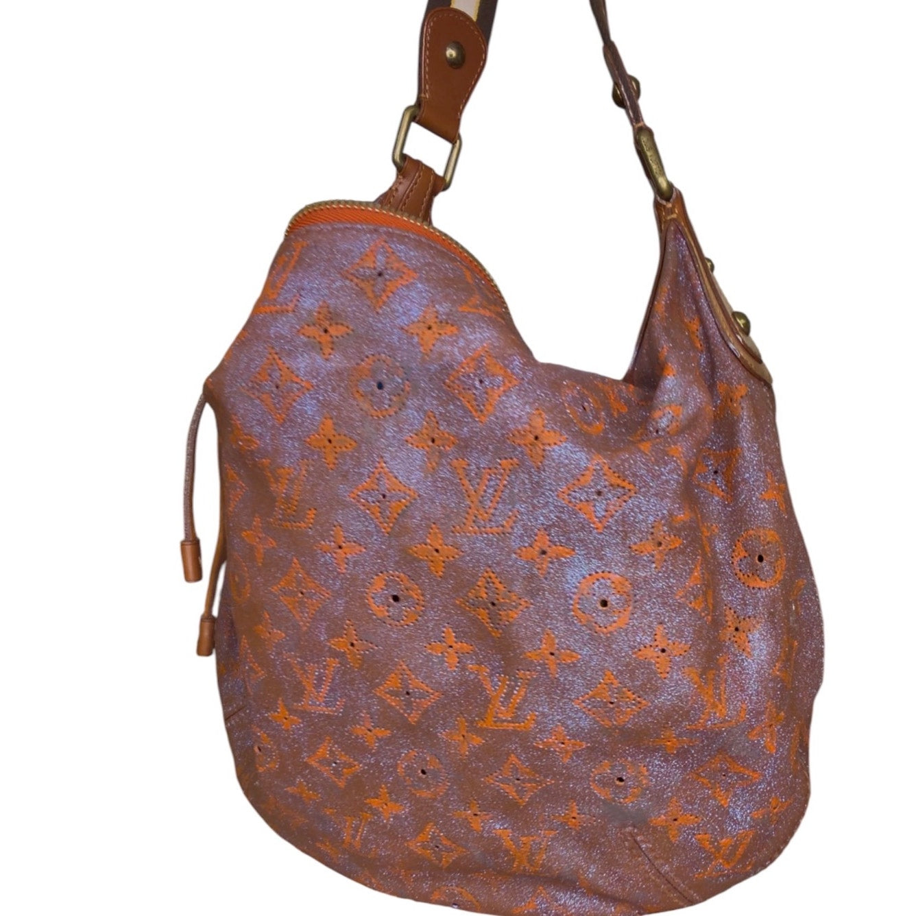 LOUIS VUITTON Runway 
Limited Edition Metallic Leather Onatah GM Bag