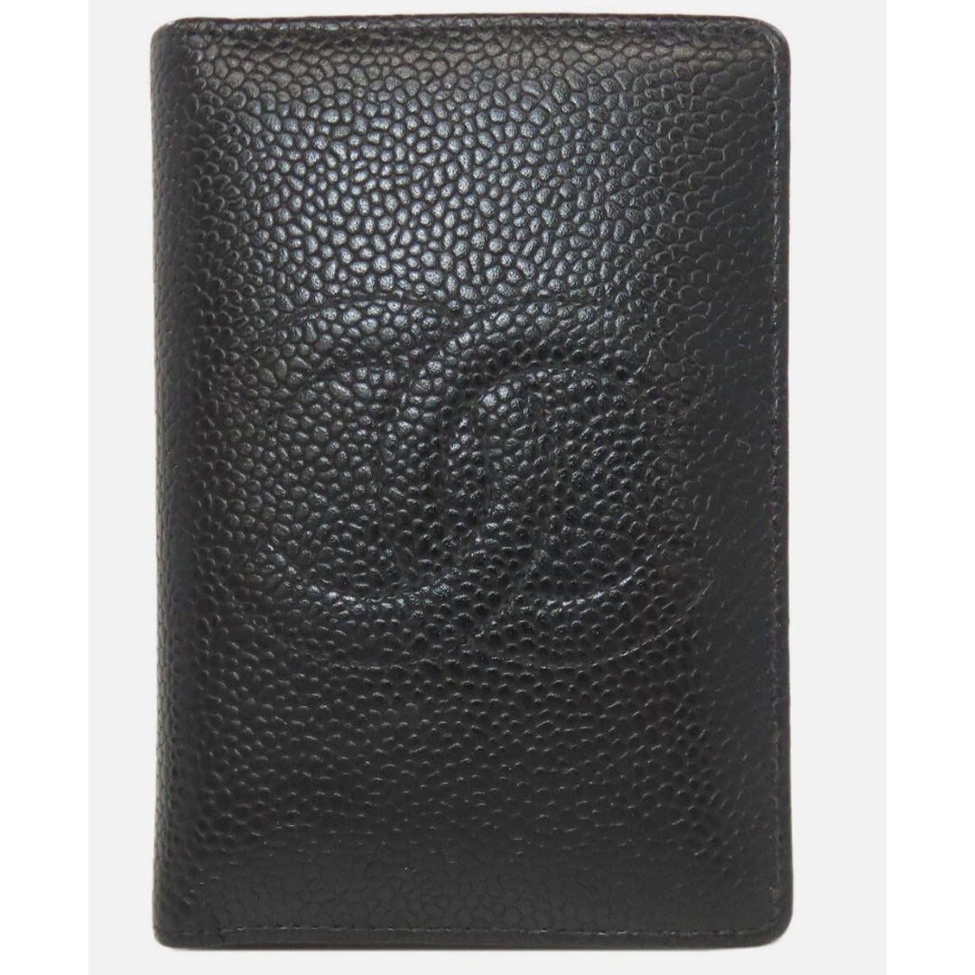 CHANEL Card Case COCO Mark Grained Calfskin Skin PRISTINE