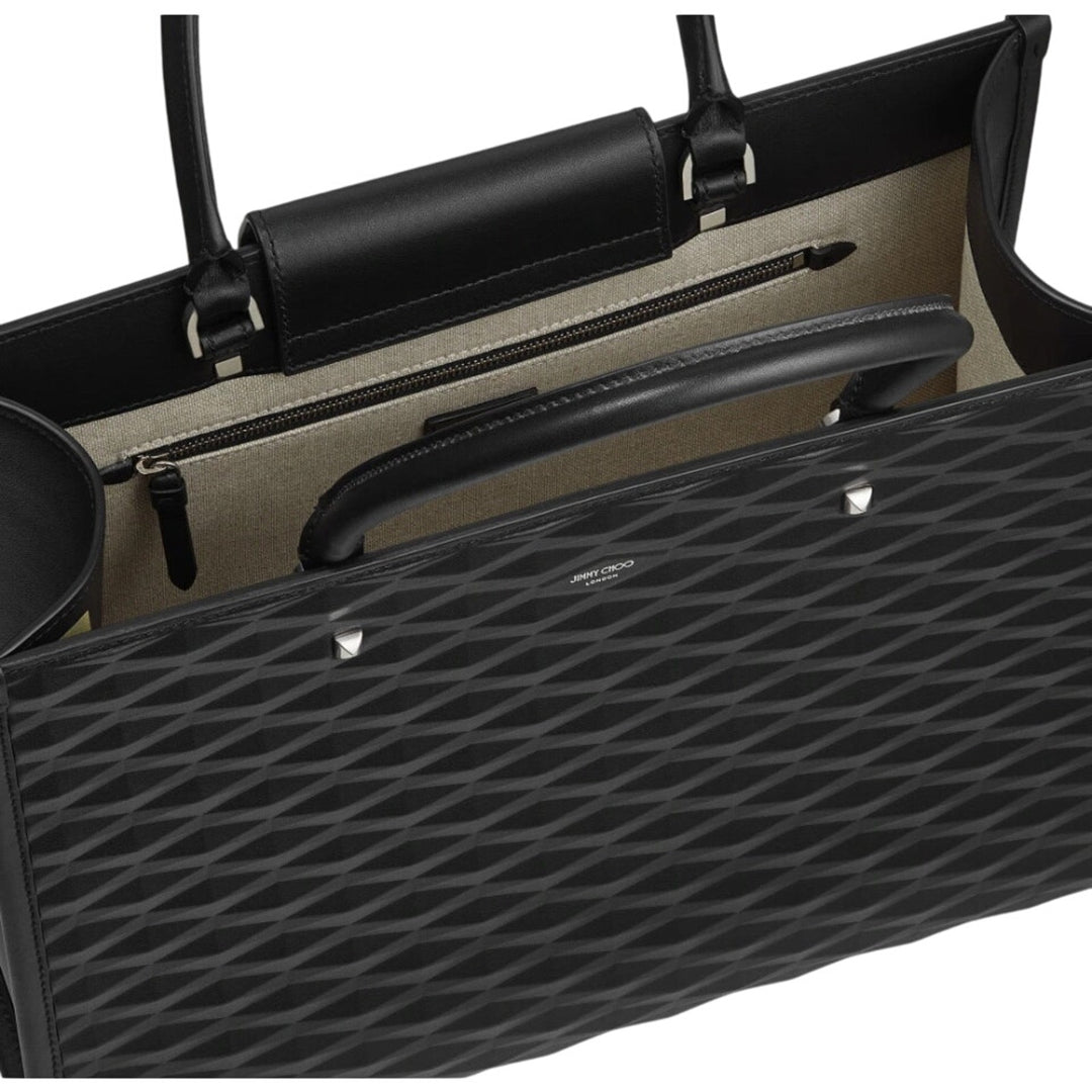 Jimmy Choo The Avenue M Diamond Embossed 3D Calf Skin Leather NEW FULL INCLUSION