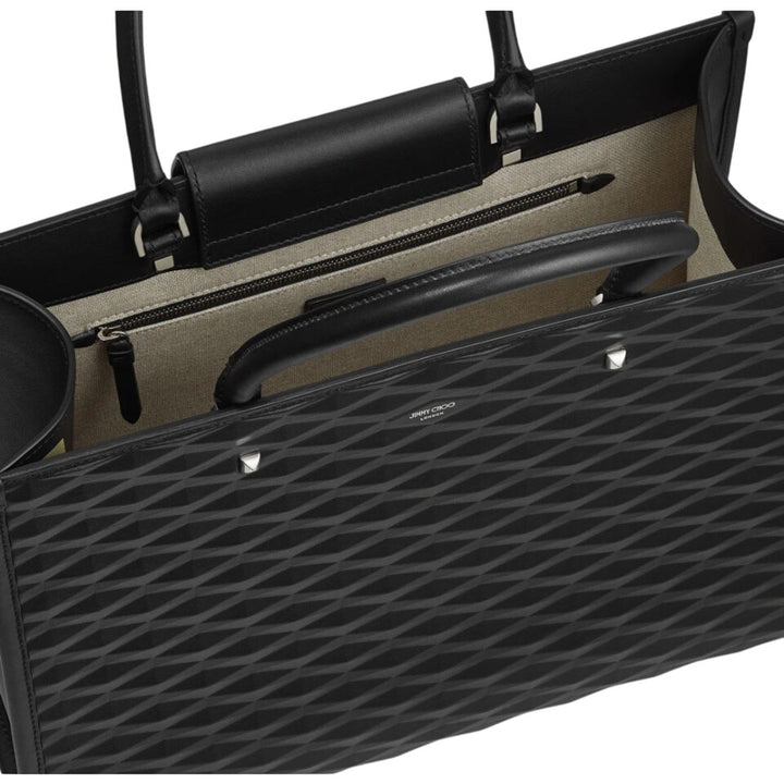 Jimmy Choo The Avenue M Diamond Embossed 3D Calf Skin Leather NEW FULL INCLUSION