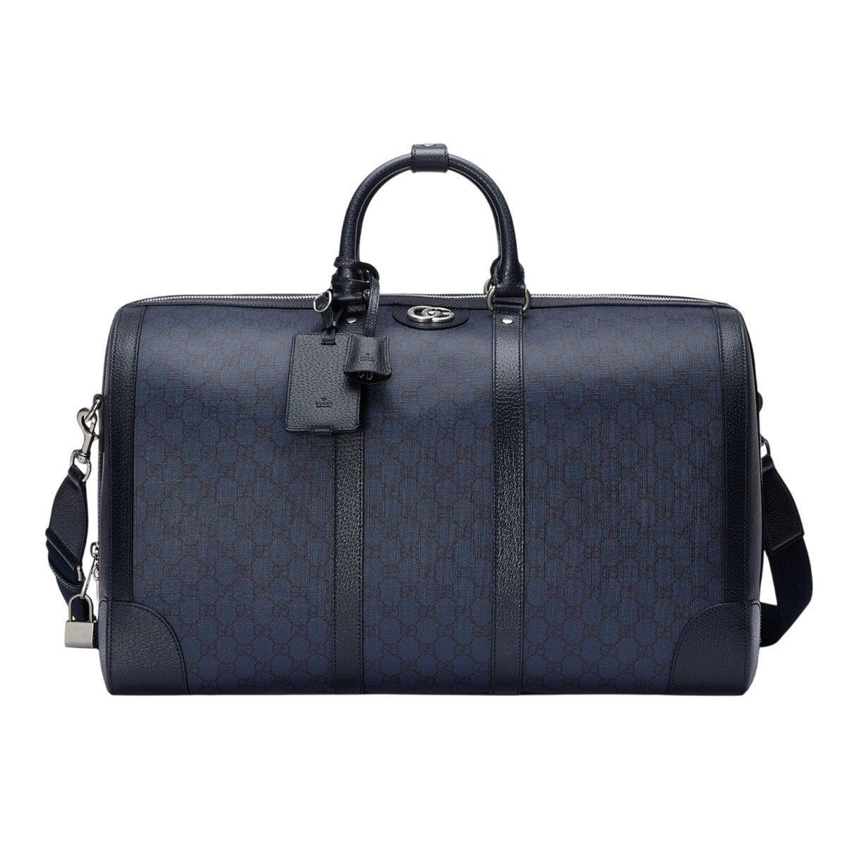 GUCCI Ophidia Large $2980 Blue/Black GG Duffle Bag New And Authentic