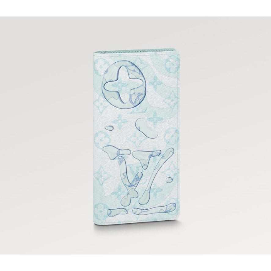 Louis Vuitton Brazza Wallet M82306 blue long wallet Aqua Garden water