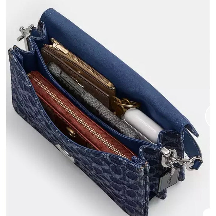 Coach Tabby Sugnature Denim 15 NWT