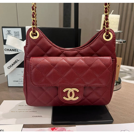Chanel Beaute NEW Makeup Quilted Novelty Bag Red with Gold Hardware
