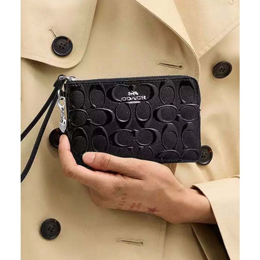 Coach Corner Zip Wristlet
In Signature Leather With Heart Charm