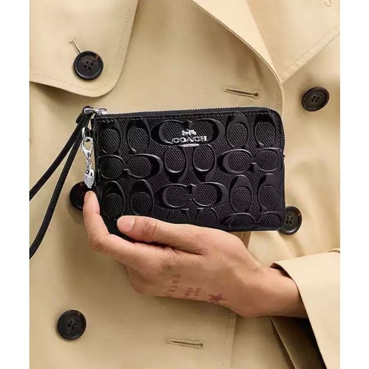 Coach Corner Zip Wristlet
In Signature Leather With Heart Charm