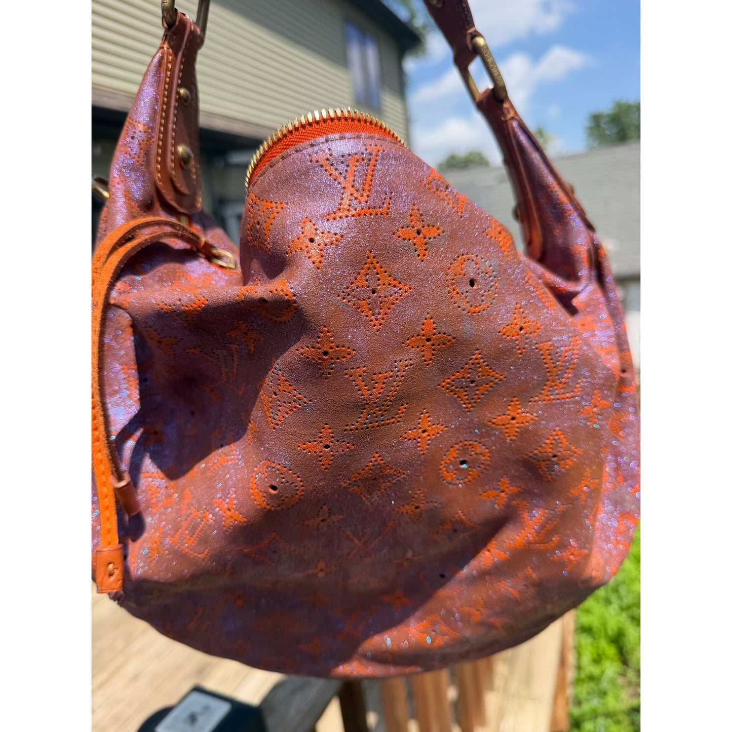 LOUIS VUITTON Runway 
Limited Edition Metallic Leather Onatah GM Bag