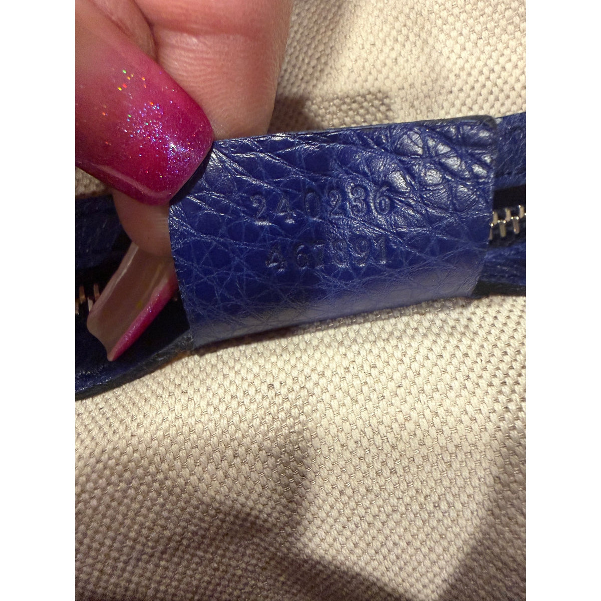 Gucci Techno Horsebit Hobo Blue EUC