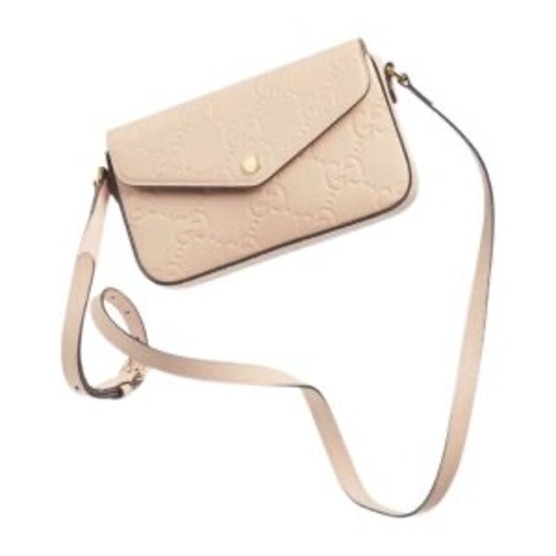 GUCCI Super Mini GG Beige Leather Shoulder Bag New & Authentic