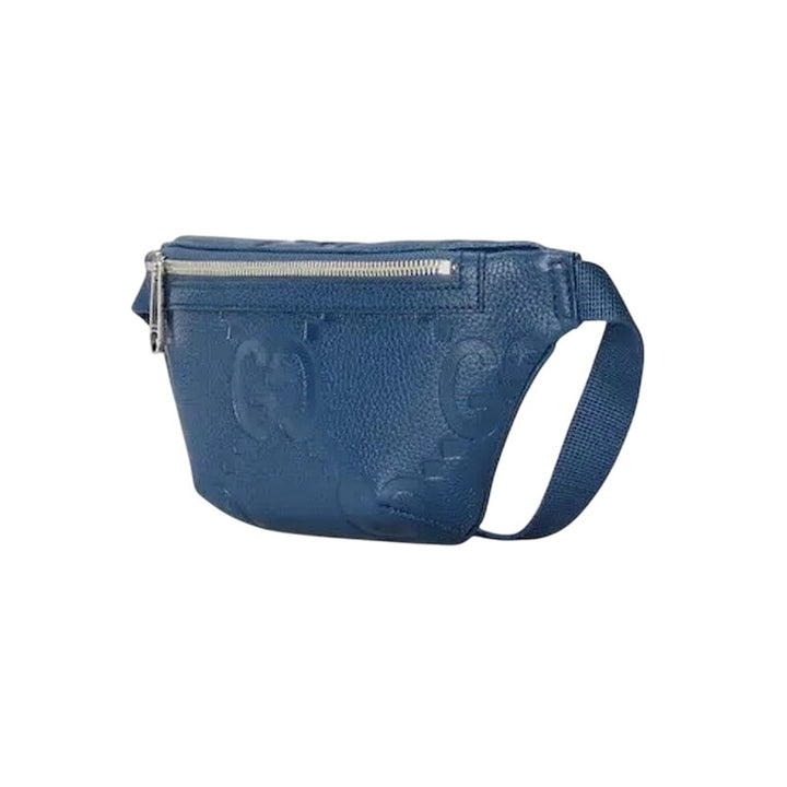 Gucci Jumbo Gg Small Belt Bag Gg Leather - Blue Leather