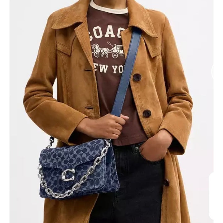 Coach Tabby Sugnature Denim 15 NWT