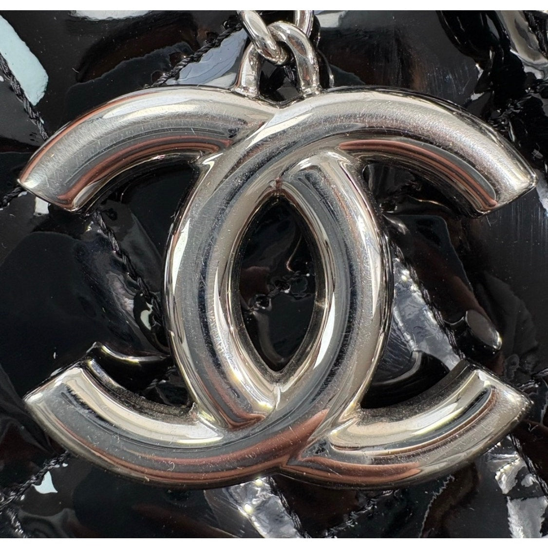 Chanel Black Quilted Patent Leather XL Just Mademoiselle Pristine