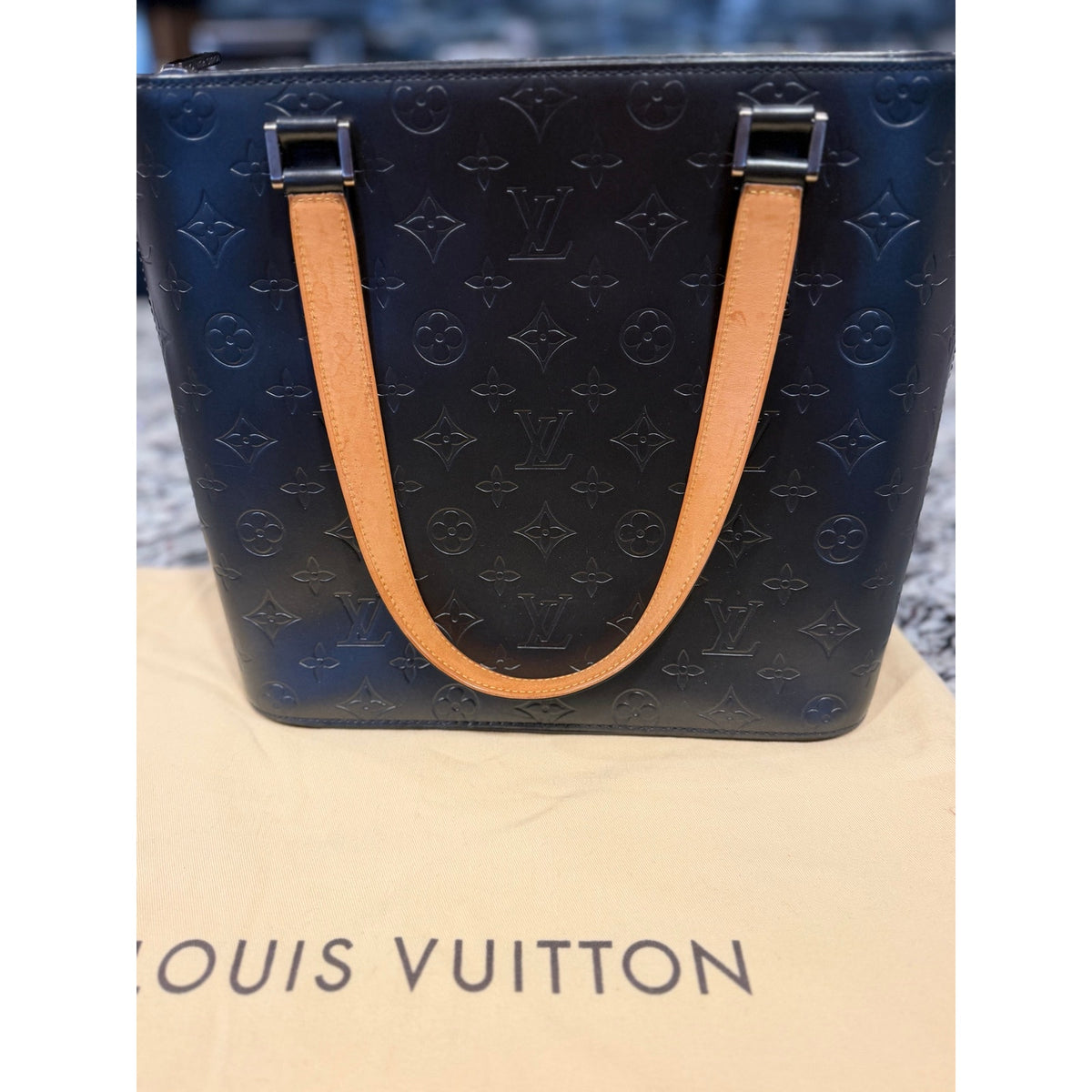 Louis Vuitton Monogram Mat Stockton tote bag black,monogram pattern & Wallet