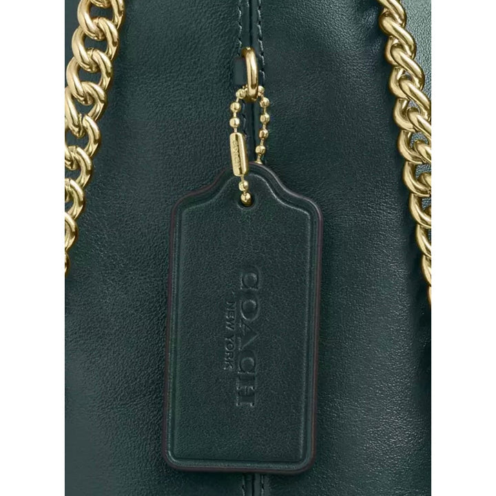 Coach Evelyn Dark Teal Leather Gold Hardware NWT