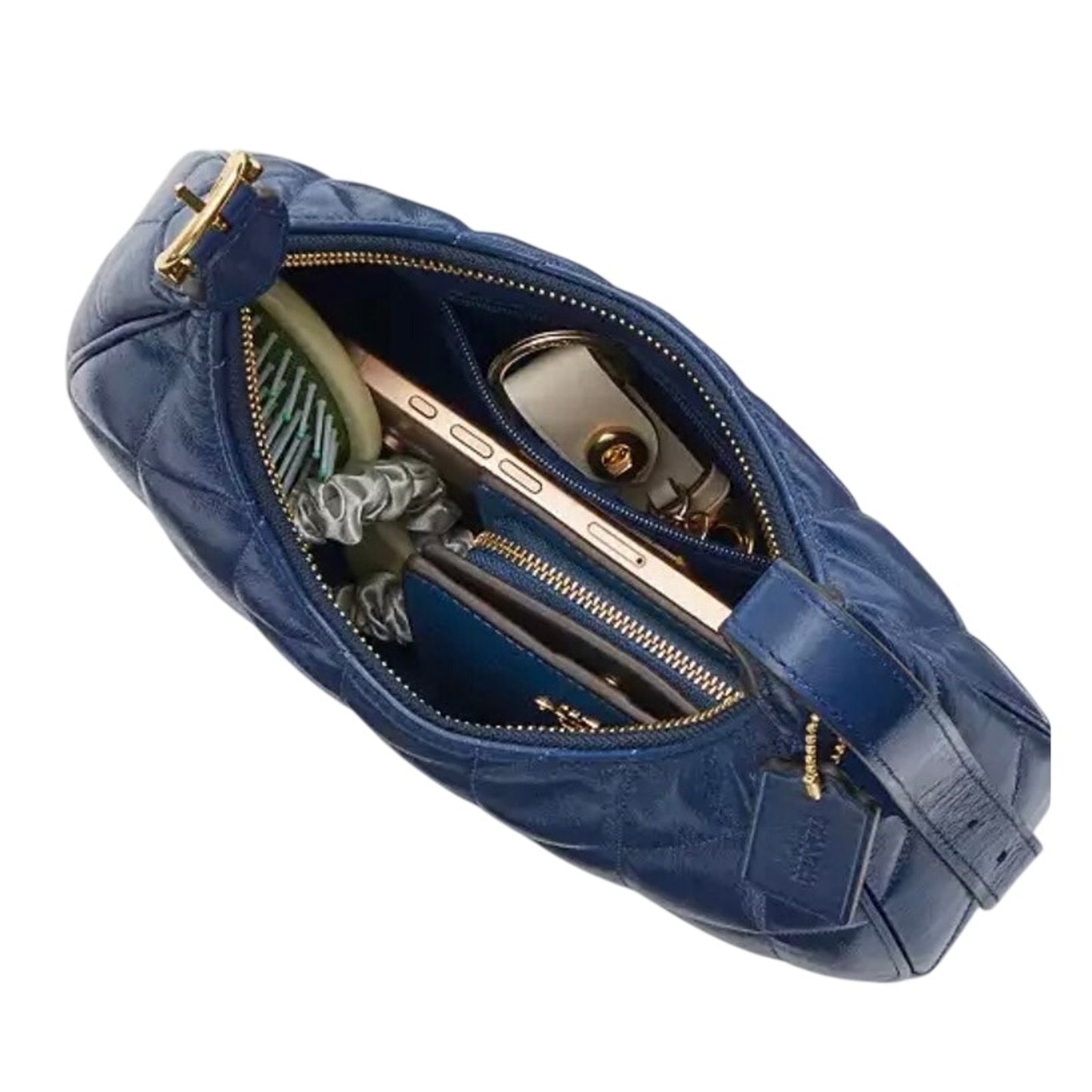 Coach Quilted Leather Emily Deep Blue