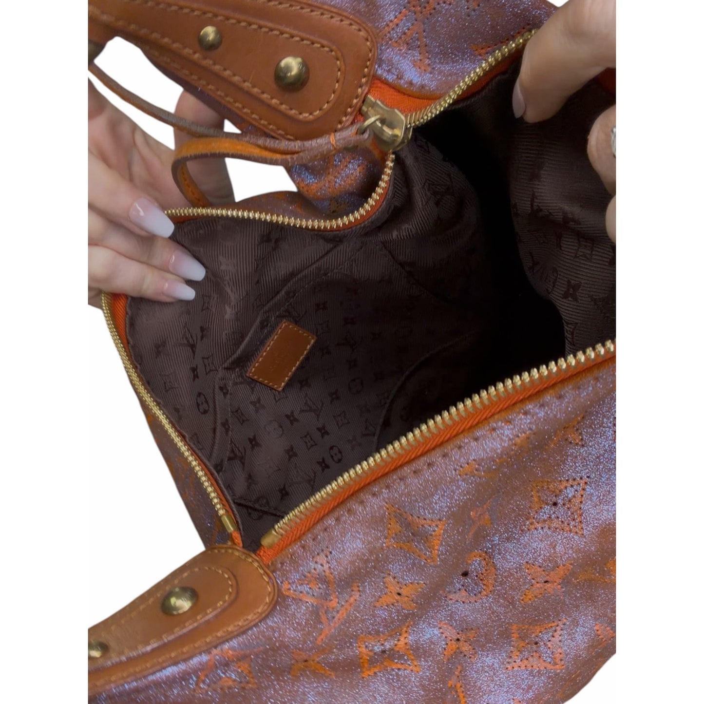 LOUIS VUITTON Runway 
Limited Edition Metallic Leather Onatah GM Bag