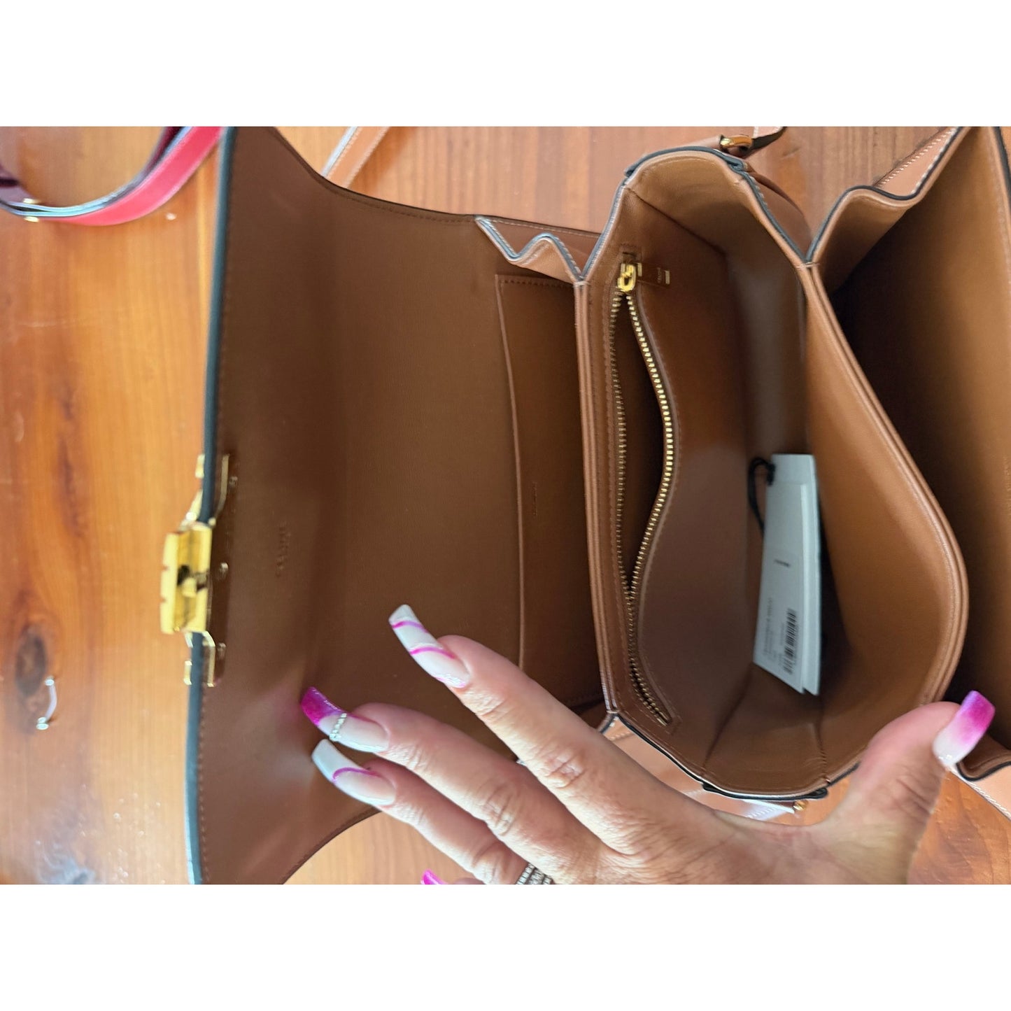 CELINE CLASSIQUE TRIOMPHE BAG IN TRIOMPHE CANVAS AND CALFSKIN