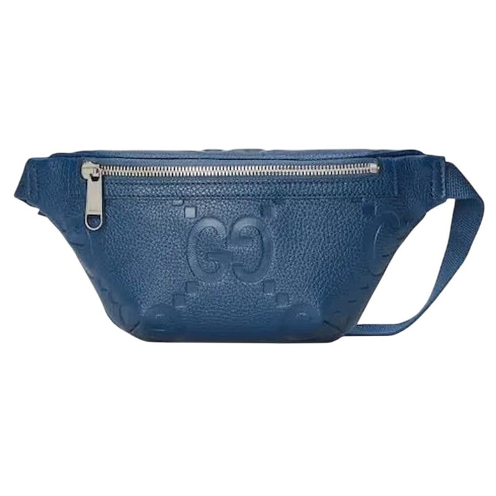 Gucci Jumbo Gg Small Belt Bag Gg Leather - Blue Leather